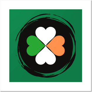 Irish flag logo Posters and Art